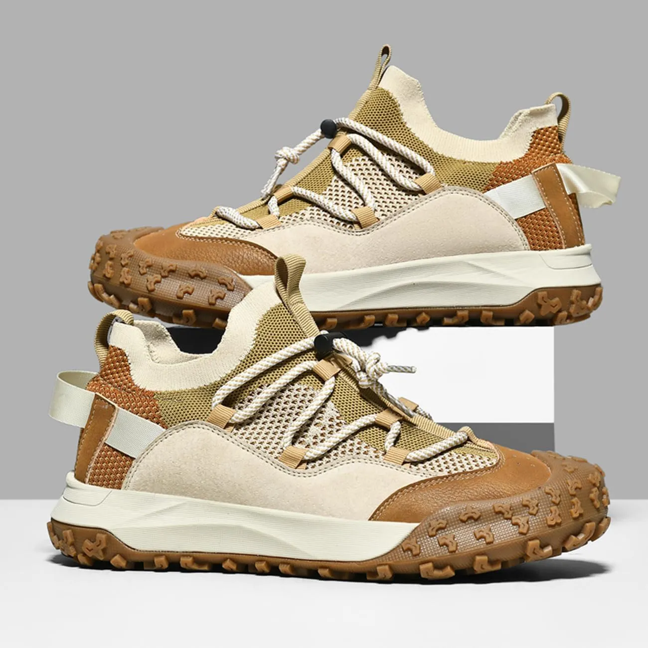 Mens Hiking Shoes Breathable Lightweight Leather Hiking Boots Outdoor Training Trekking Shoes