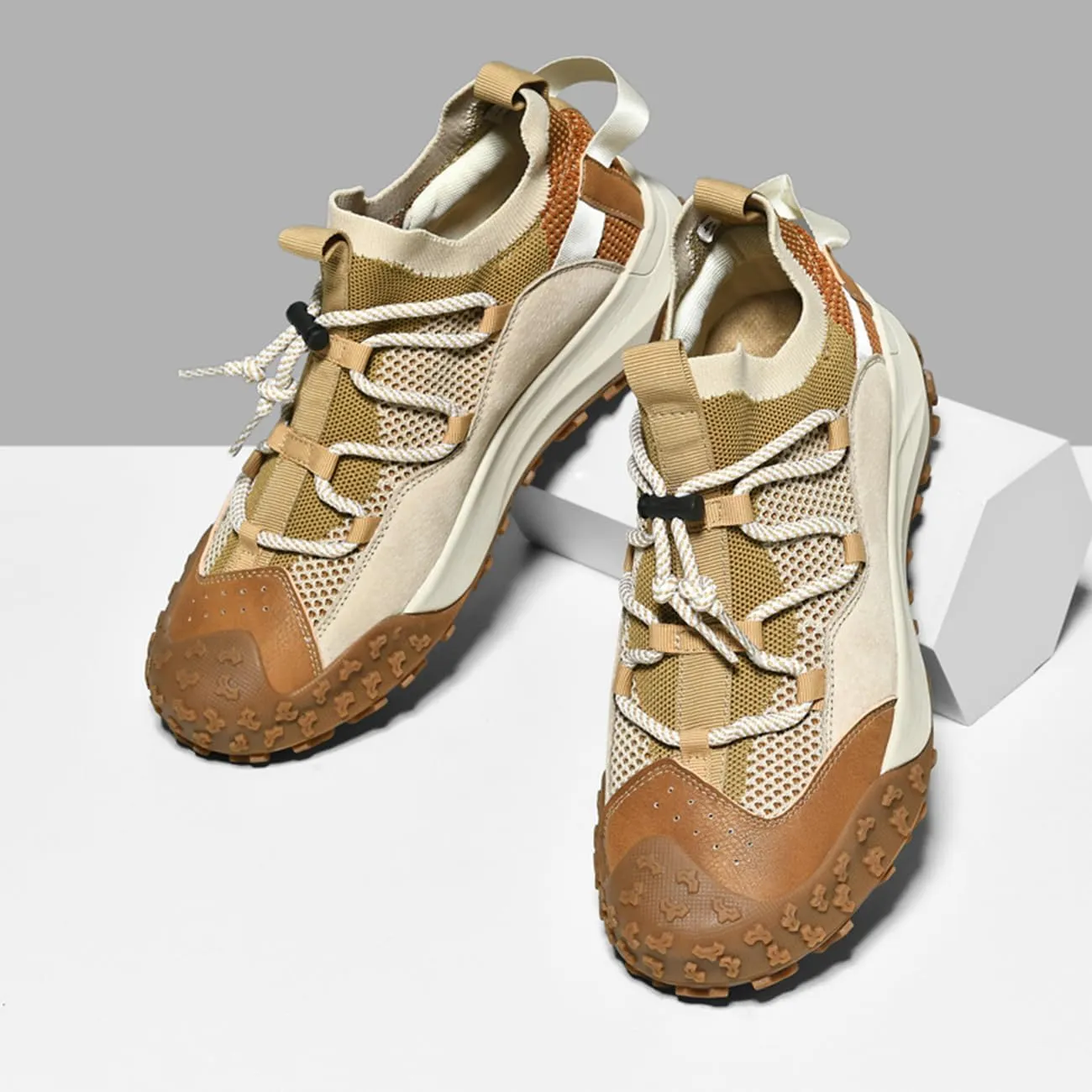 Mens Hiking Shoes Breathable Lightweight Leather Hiking Boots Outdoor Training Trekking Shoes