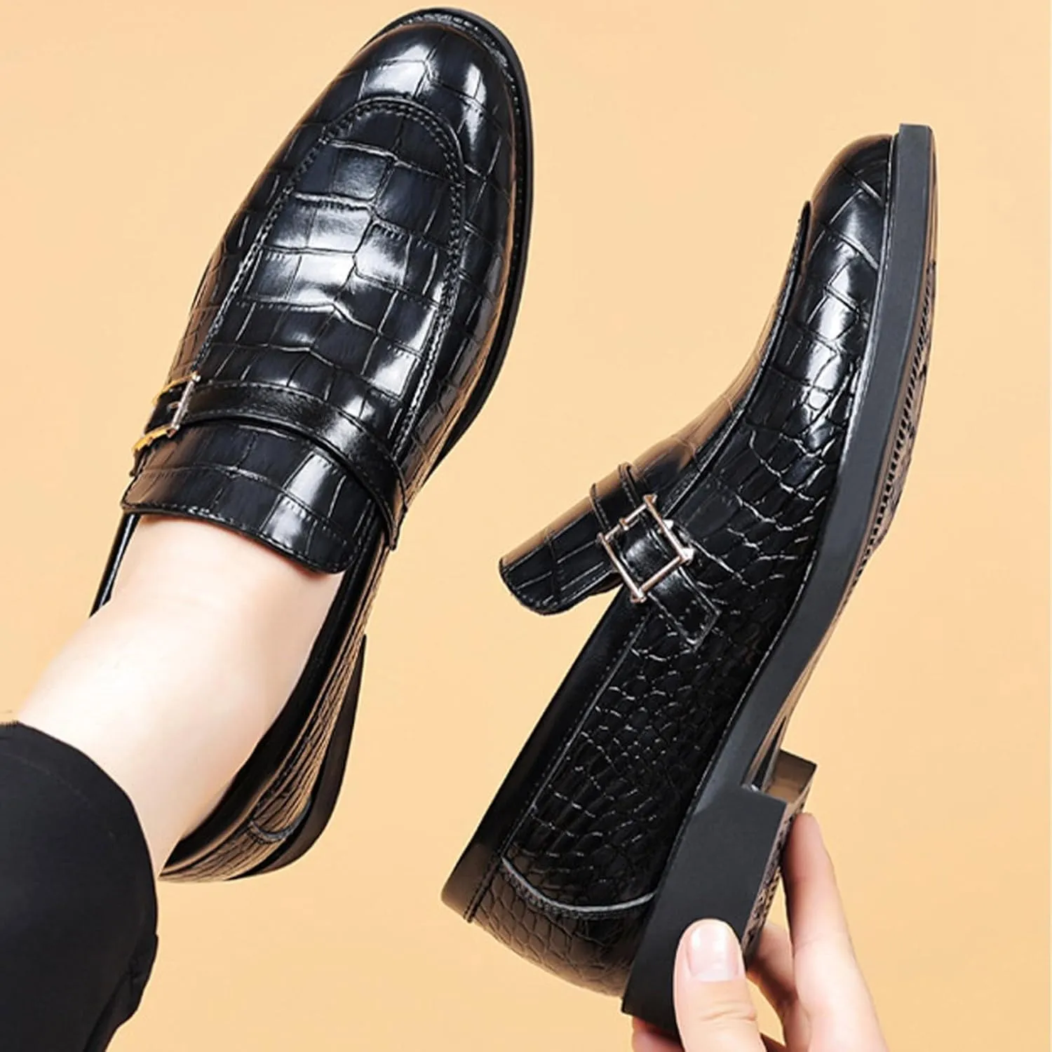 Men's Lace Up Leather Dress Shoes Leisure Breathable Comfortable Solid Fashion Business Shoes for Men