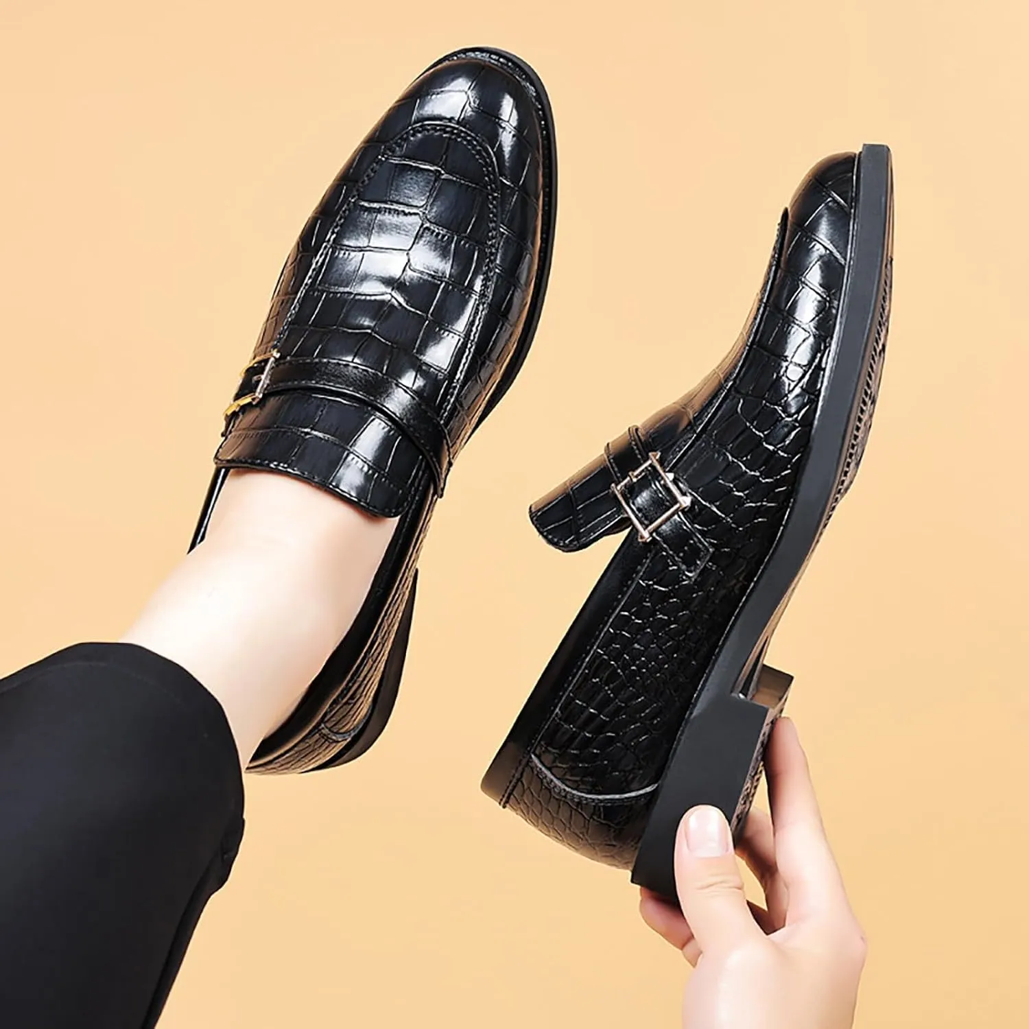 Men's Lace Up Leather Dress Shoes Leisure Breathable Comfortable Solid Fashion Business Shoes for Men