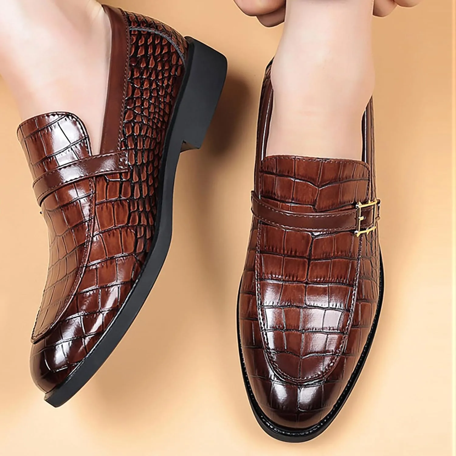 Men's Lace Up Leather Dress Shoes Leisure Breathable Comfortable Solid Fashion Business Shoes for Men
