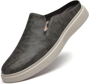 Men's Leather Slip-on Clog Shoes Comfort Soft Casual Sneaker Wear-Resistant Platform Outdoor Walking Driving Loafers