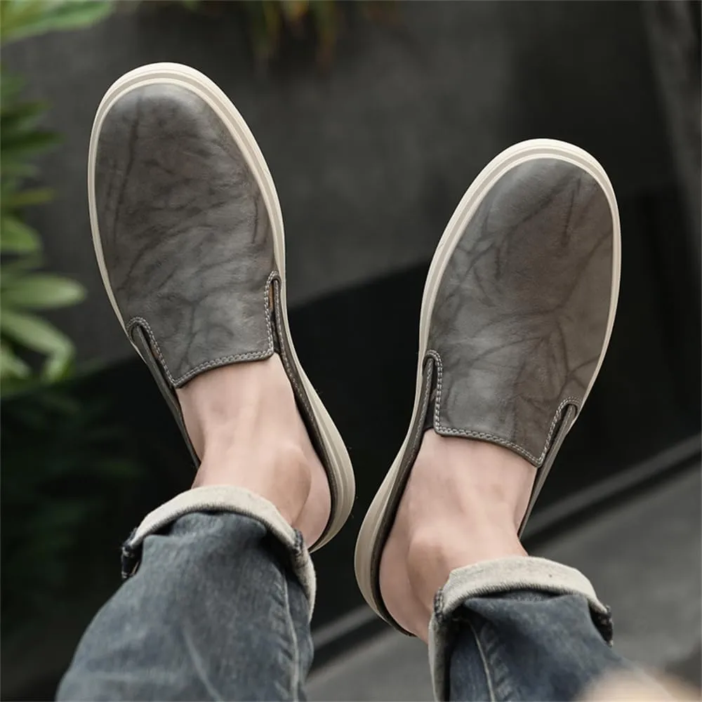 Men's Leather Slip-on Clog Shoes Comfort Soft Casual Sneaker Wear-Resistant Platform Outdoor Walking Driving Loafers