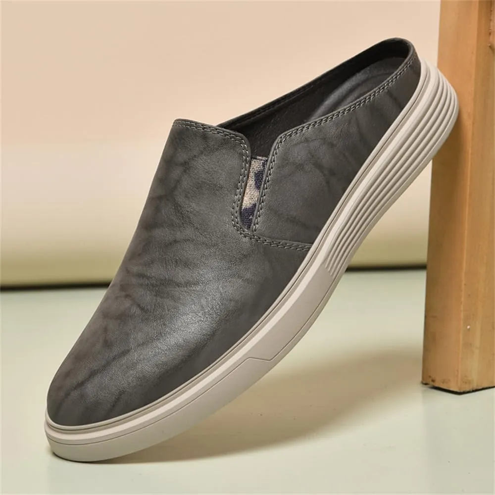 Men's Leather Slip-on Clog Shoes Comfort Soft Casual Sneaker Wear-Resistant Platform Outdoor Walking Driving Loafers