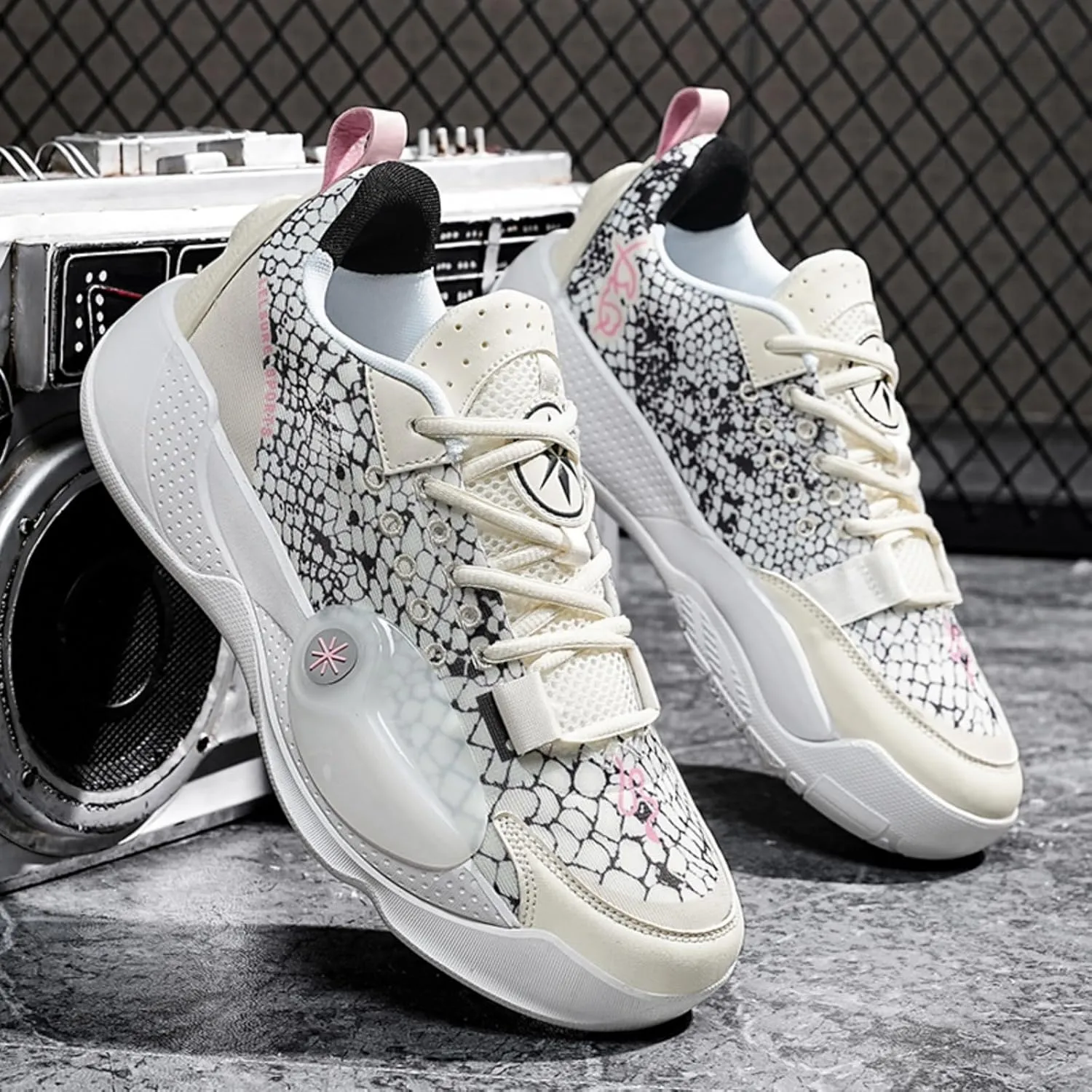 Men's Lightweight Mesh Platform Basketball Shoes Fashion High Top Non Slip Sport Sneakers for Walking Running Tennis Daily Driving
