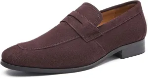 Men's Loafers Formal Dress Slip On Shoes Suede Leather Wedding Tuxedo Casual Shoes for Men