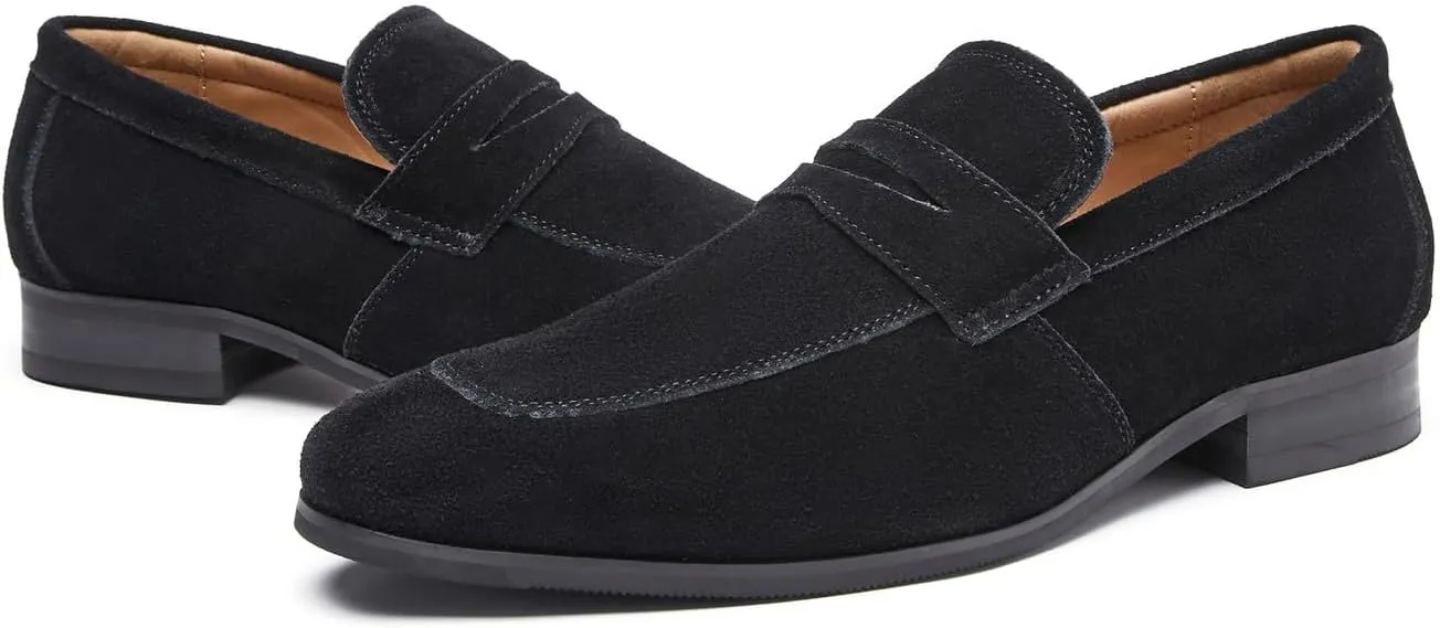 Men's Loafers Formal Dress Slip On Shoes Suede Leather Wedding Tuxedo Casual Shoes for Men
