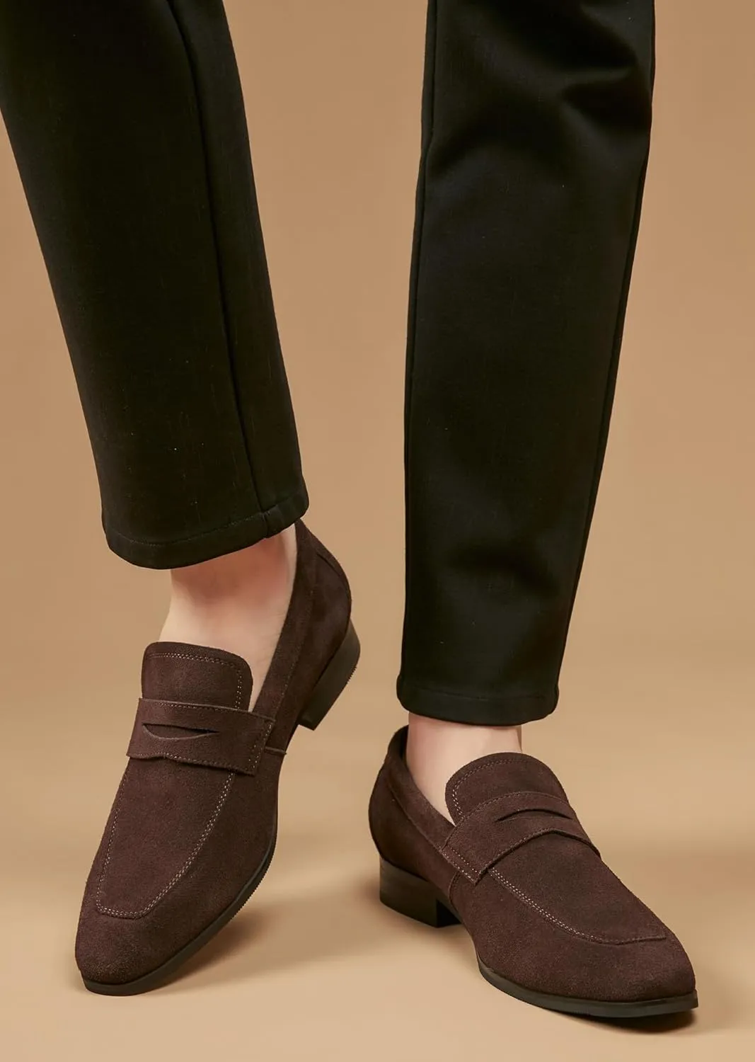 Men's Loafers Formal Dress Slip On Shoes Suede Leather Wedding Tuxedo Casual Shoes for Men