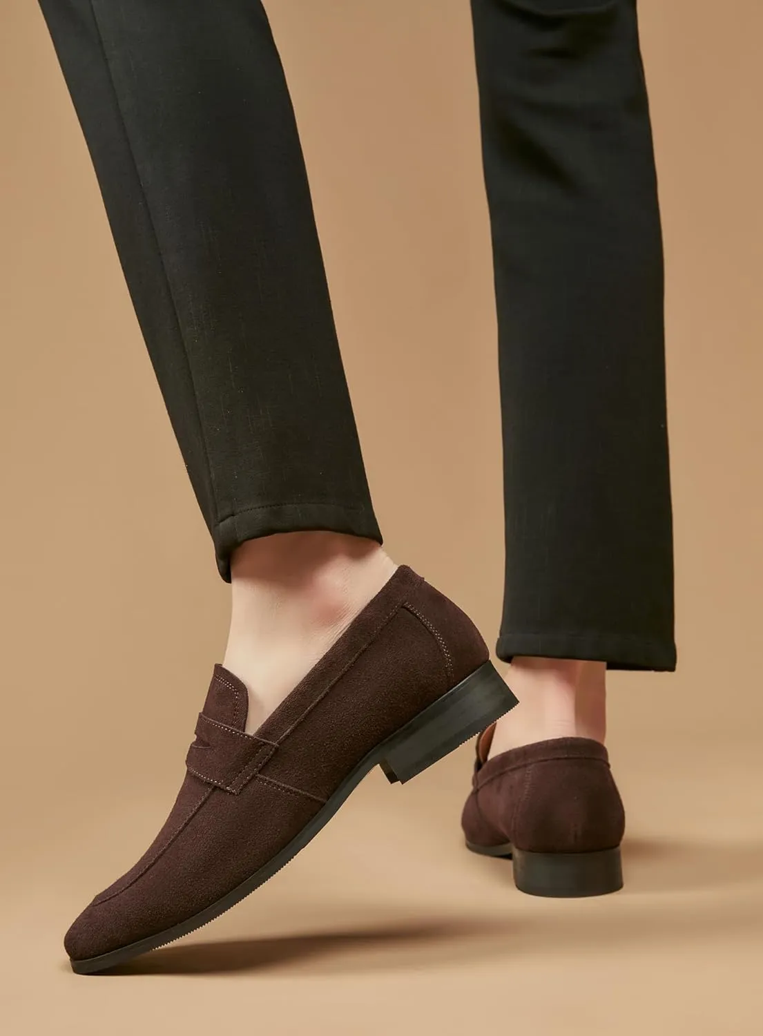 Men's Loafers Formal Dress Slip On Shoes Suede Leather Wedding Tuxedo Casual Shoes for Men