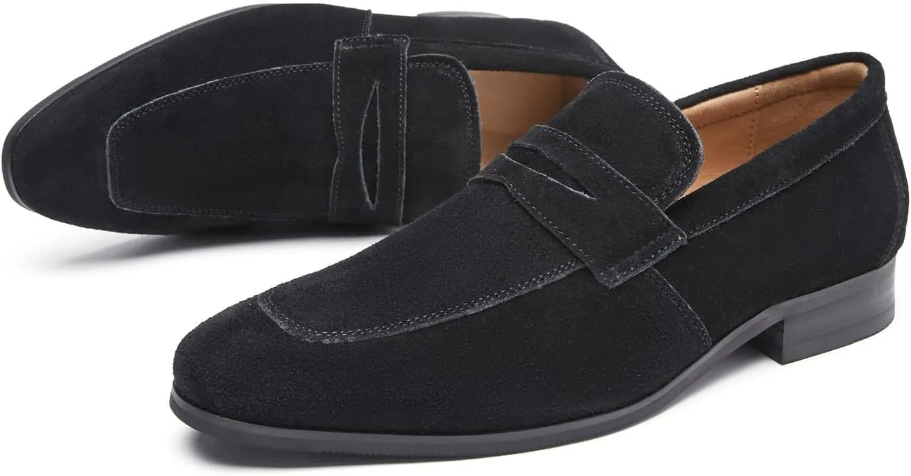Men's Loafers Formal Dress Slip On Shoes Suede Leather Wedding Tuxedo Casual Shoes for Men