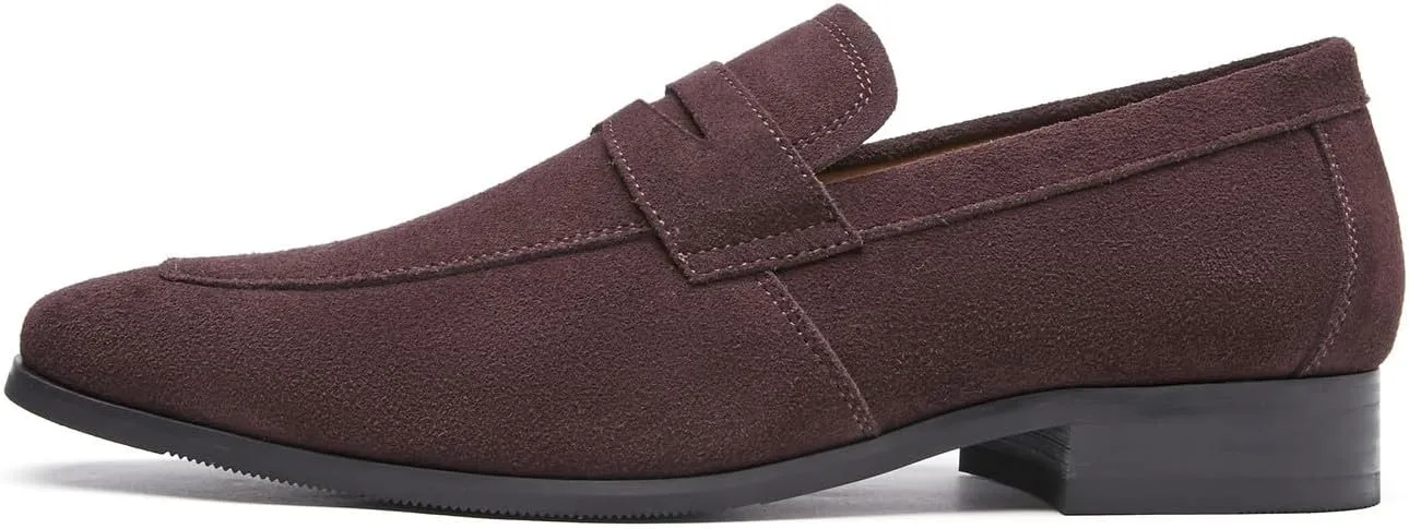 Men's Loafers Formal Dress Slip On Shoes Suede Leather Wedding Tuxedo Casual Shoes for Men