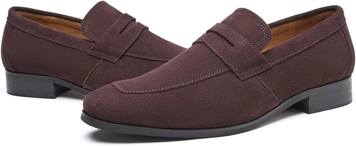 Men's Loafers Formal Dress Slip On Shoes Suede Leather Wedding Tuxedo Casual Shoes for Men