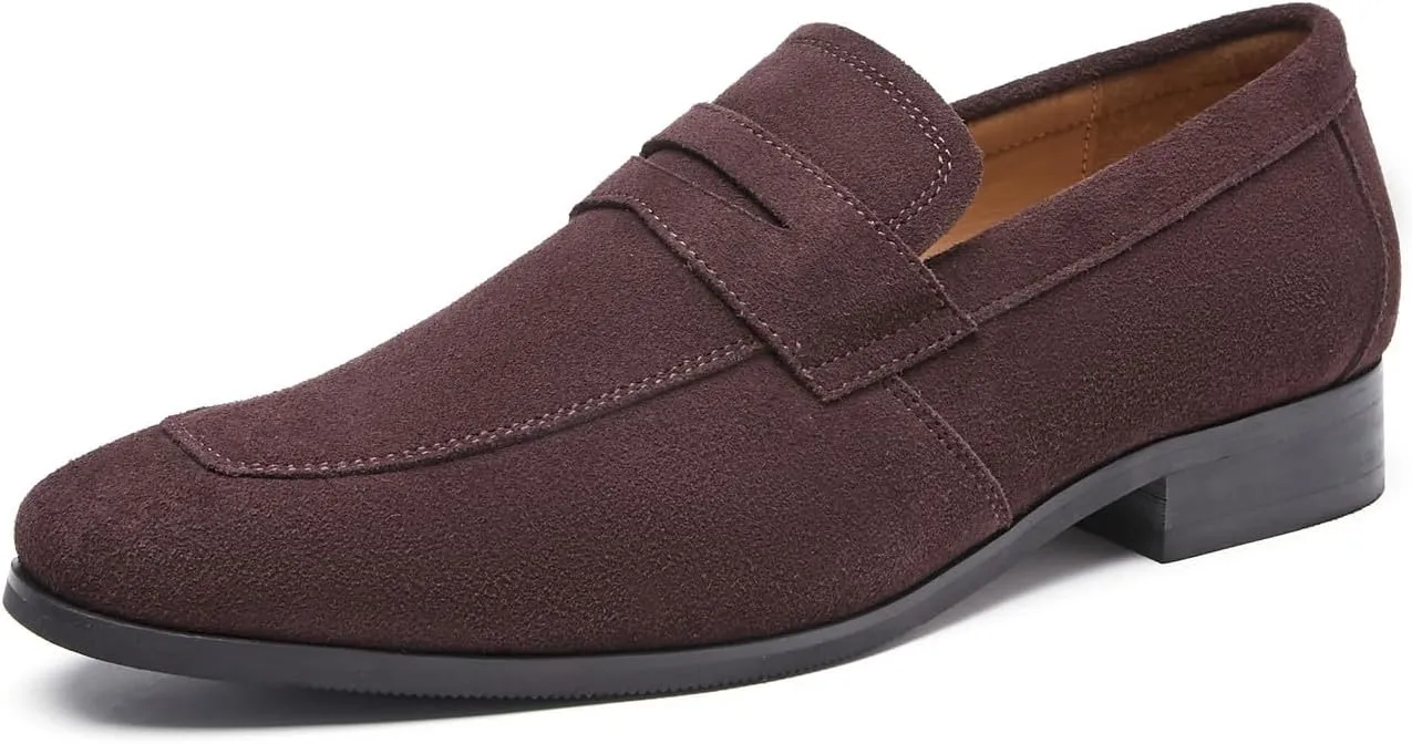 Men's Loafers Formal Dress Slip On Shoes Suede Leather Wedding Tuxedo Casual Shoes for Men