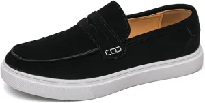 Men's Loafers Slip On Casual Dress Shoes,Leather Rubber Sole Slip On Lightweight Comfortable Walking Penny Loafers