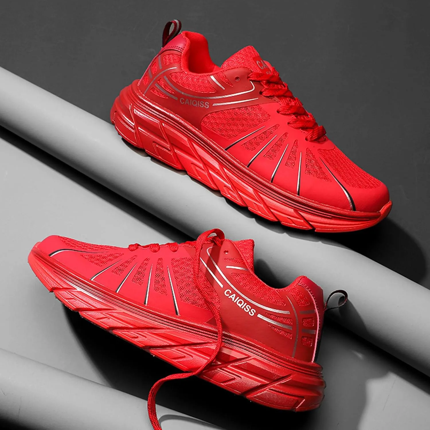 Mens Low Top Lace Up Classic Casual Walking Shoes Rubber Sole Anti Slip Running Shoes High Elasticity Basketball Sneakers Comfortable and Breathable Training Shoes Lightweight Badminton Sneakers