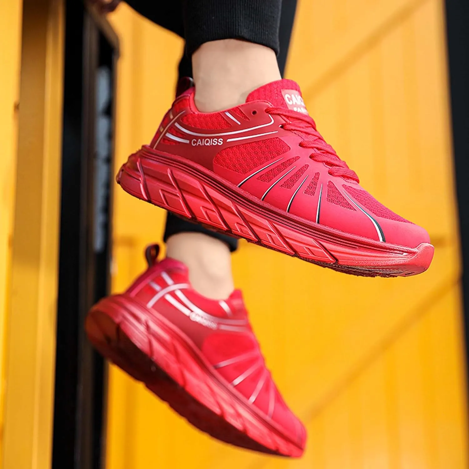 Mens Low Top Lace Up Classic Casual Walking Shoes Rubber Sole Anti Slip Running Shoes High Elasticity Basketball Sneakers Comfortable and Breathable Training Shoes Lightweight Badminton Sneakers