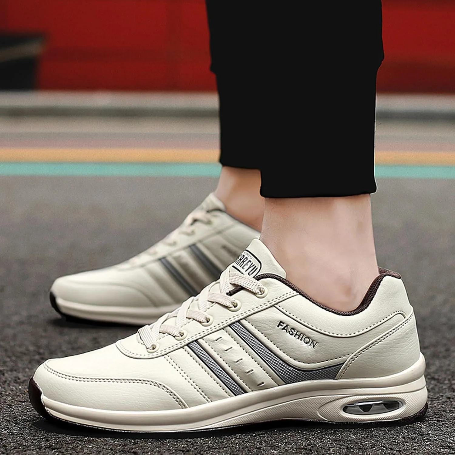 Men's Orthopedic Comfortable Lace Up Shoes Breathable Mesh Fashion Sneaker Arch Support Walking Shoes for Men