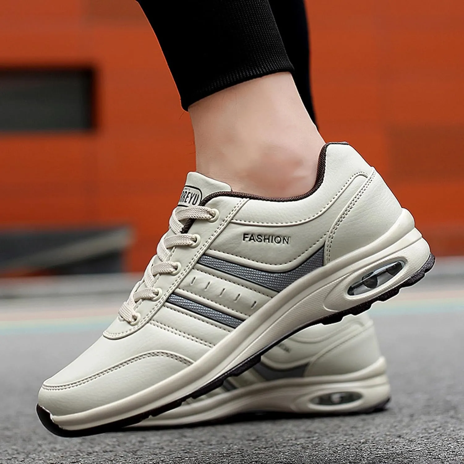 Men's Orthopedic Comfortable Lace Up Shoes Breathable Mesh Fashion Sneaker Arch Support Walking Shoes for Men