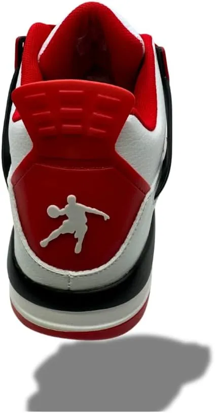 Men's Retro Basketball Sneakers with Air Cushioning, High-Performance Grip Sole, and Premium Comfort - White/Red/Black