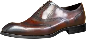 Mens Retro Wingtip Oxfords Comfortable Oxfords for Men Elegant Weding Dating Dress Shoes with Low Heel Supple Business Formal Shoes for Men Retro Matte Leather Shoe Casual Brogues Man