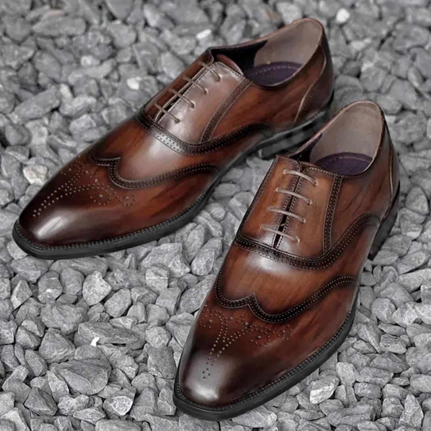 Mens Retro Wingtip Oxfords Comfortable Oxfords for Men Elegant Weding Dating Dress Shoes with Low Heel Supple Business Formal Shoes for Men Retro Matte Leather Shoe Casual Brogues Man