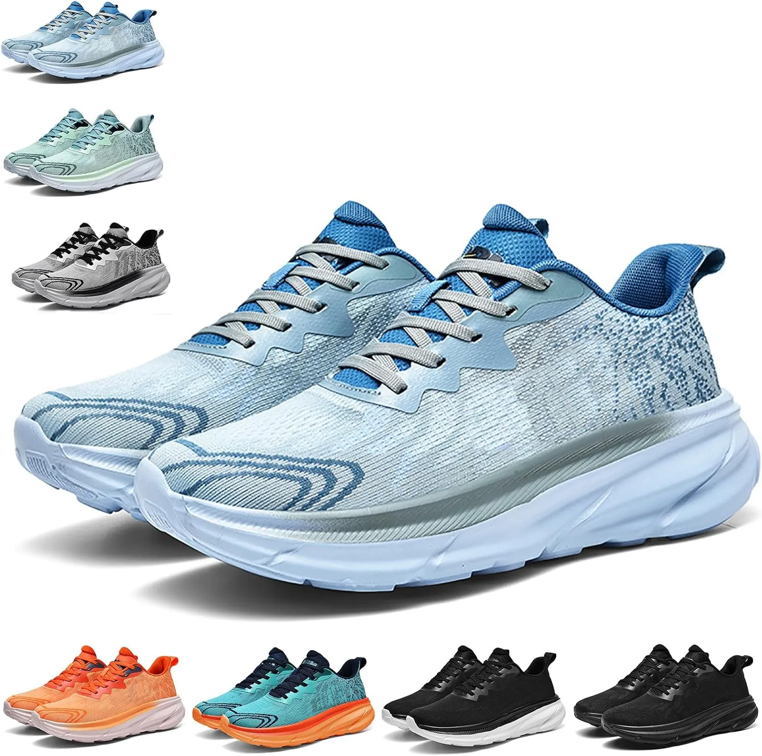 Men's Running Sneakers Shoes Comfortable Platform Cushioned Mens Road Running Shoes Ultra Light Breathable 2025 Casual Walking Tennis Jogging Athletic Trainers