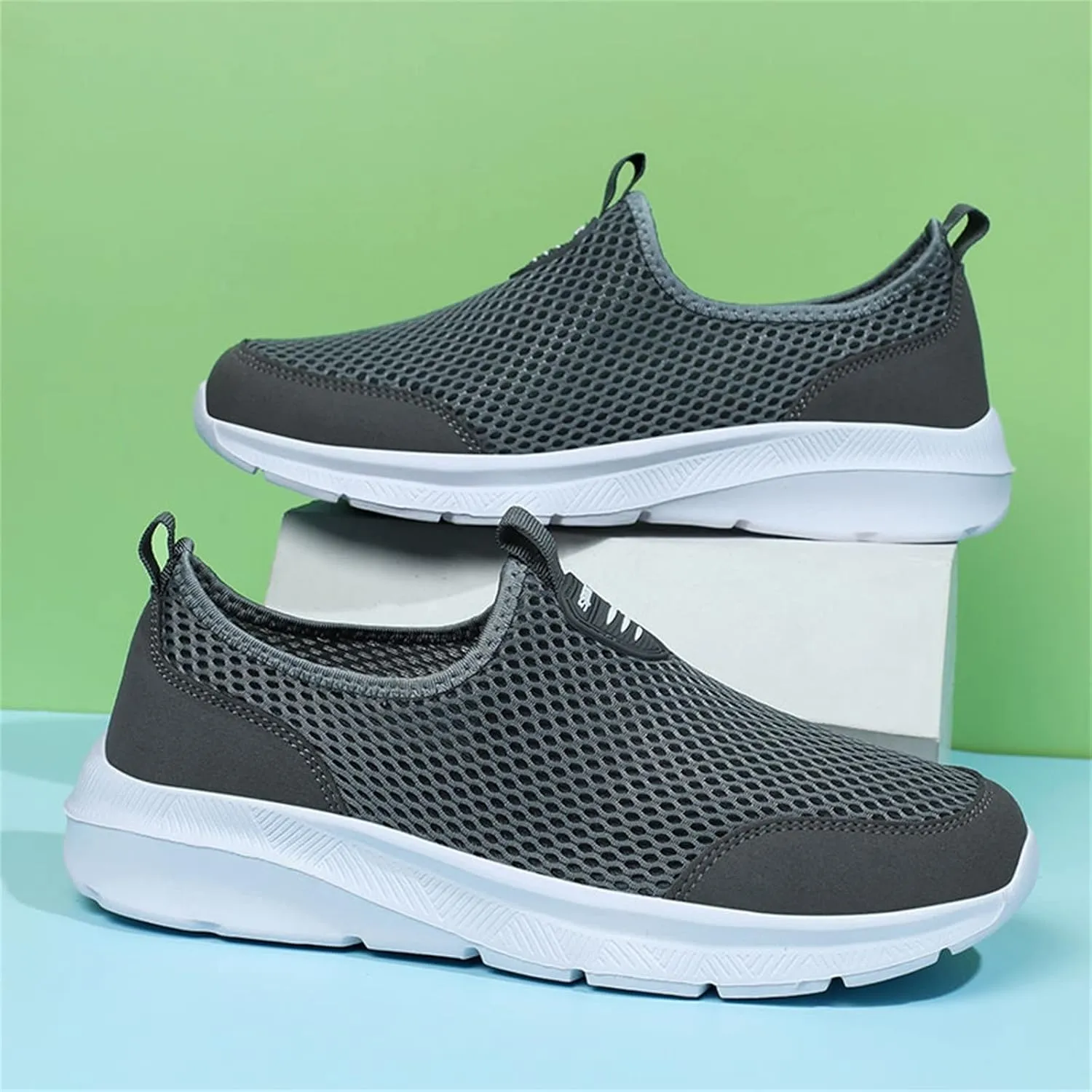 Mens Slip On Running Shoes Casual Breathable Mesh Walking Shoe Lightweight Comfortable Non Slip Sneakers for Men