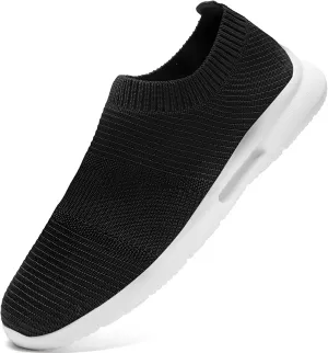Mens Slip On Walking Shoes Mens Running Shoes Mesh Breathable Tennis Sneakers