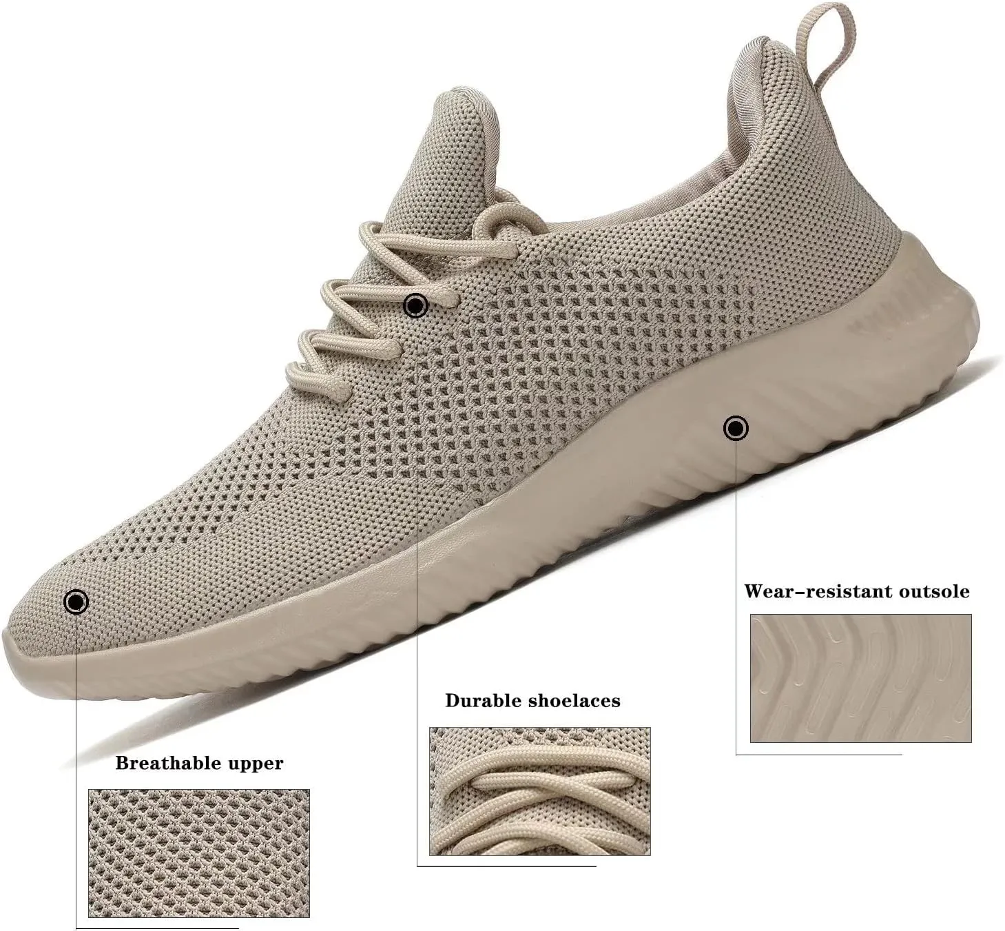 Men's Slip on Walking Shoes Ultra Light Breathable Non Slip Running Shoes Casual Fashion Sneakers Mesh Workout Sports