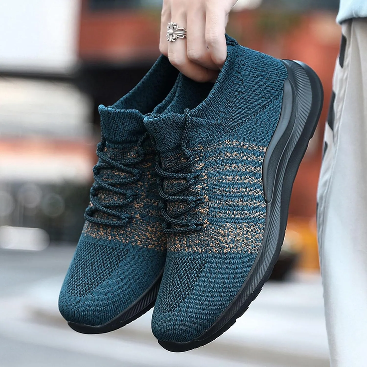 Mens Slip On Walking Sneakers Running Shoes Trainers Athletic Gym Fitness Sport Shoes with Arch Support Non Slip Breathable Mesh Workout Fashion Breathable Comfortable Shoe