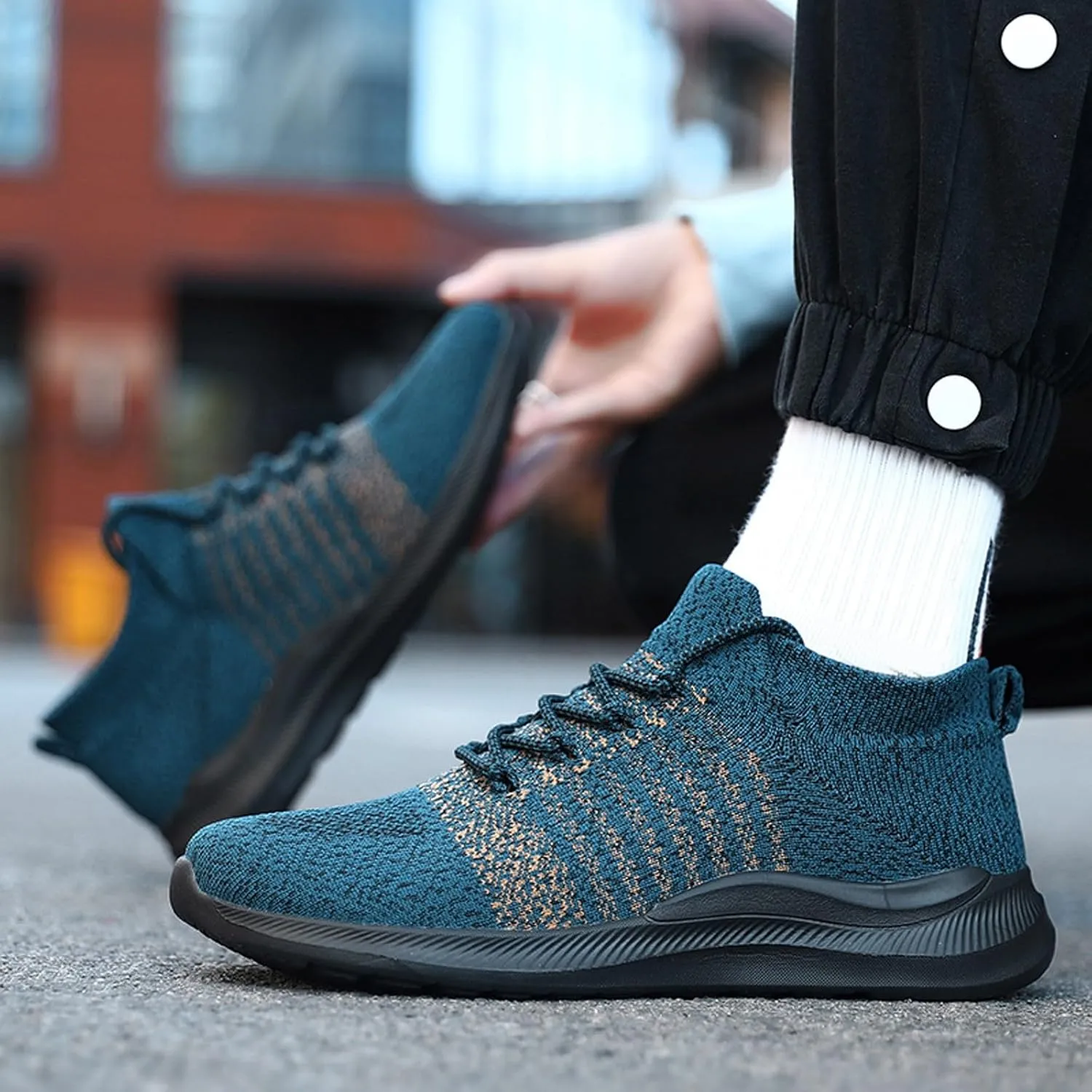 Mens Slip On Walking Sneakers Running Shoes Trainers Athletic Gym Fitness Sport Shoes with Arch Support Non Slip Breathable Mesh Workout Fashion Breathable Comfortable Shoe