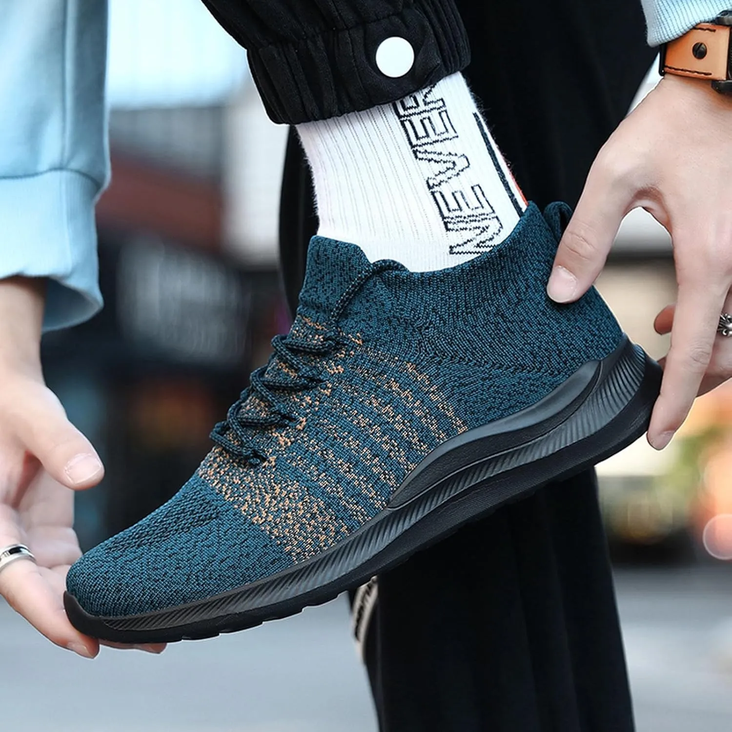 Mens Slip On Walking Sneakers Running Shoes Trainers Athletic Gym Fitness Sport Shoes with Arch Support Non Slip Breathable Mesh Workout Fashion Breathable Comfortable Shoe