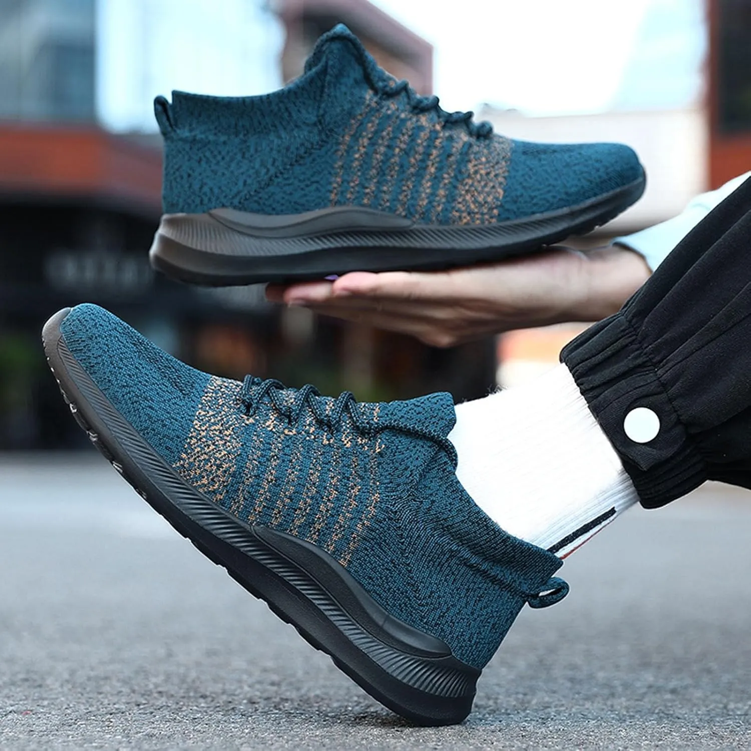 Mens Slip On Walking Sneakers Running Shoes Trainers Athletic Gym Fitness Sport Shoes with Arch Support Non Slip Breathable Mesh Workout Fashion Breathable Comfortable Shoe