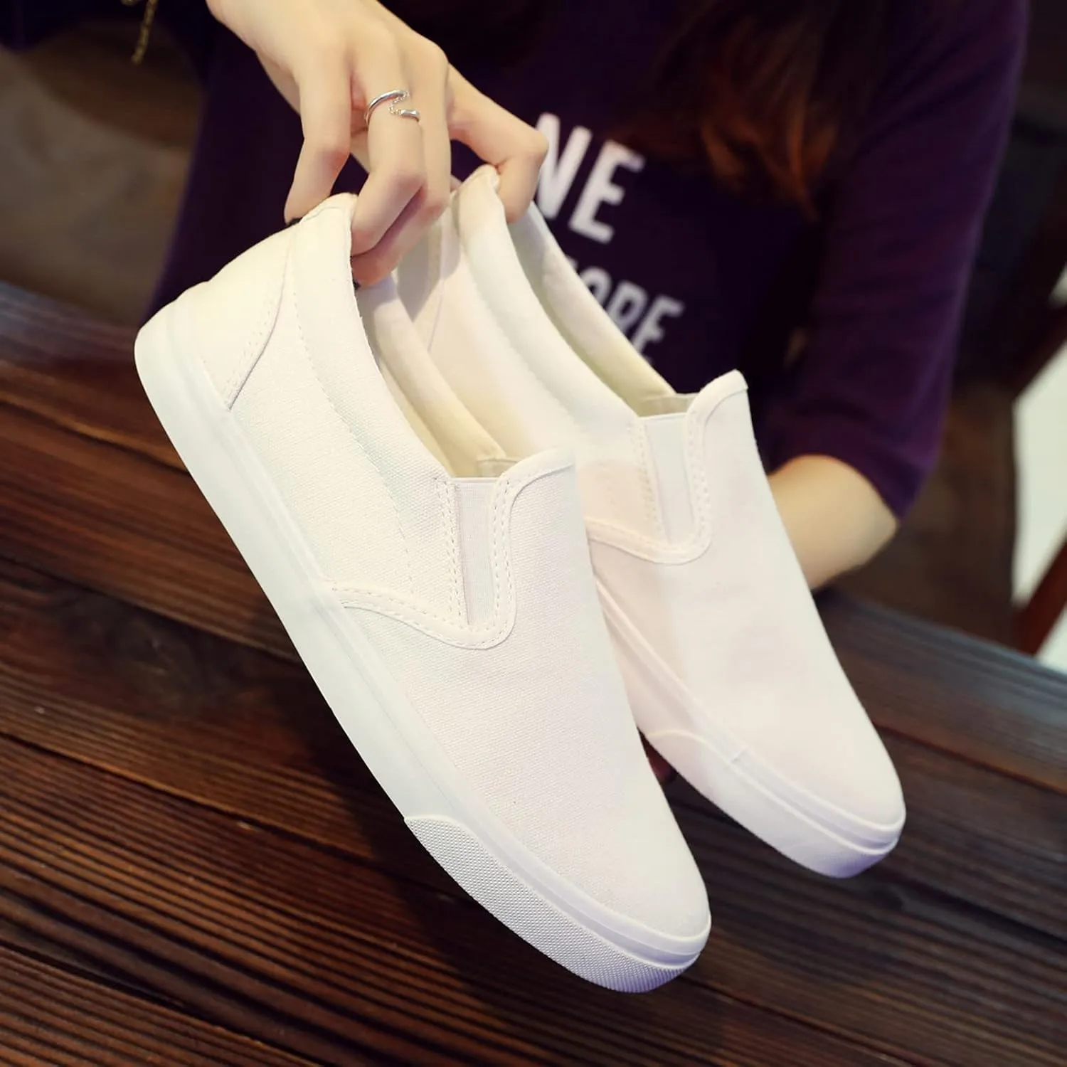 Men's Sneakers for Men Slip On Shallow Mouth Simple Single Shoes Casual Shoes Work