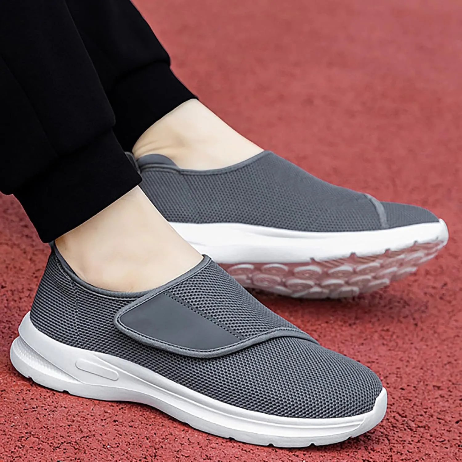 Men's Stylish Lightweight Sneakers Lightweight Breathable Slip on Running Shoe Convenient Elderly Slip on Shoes