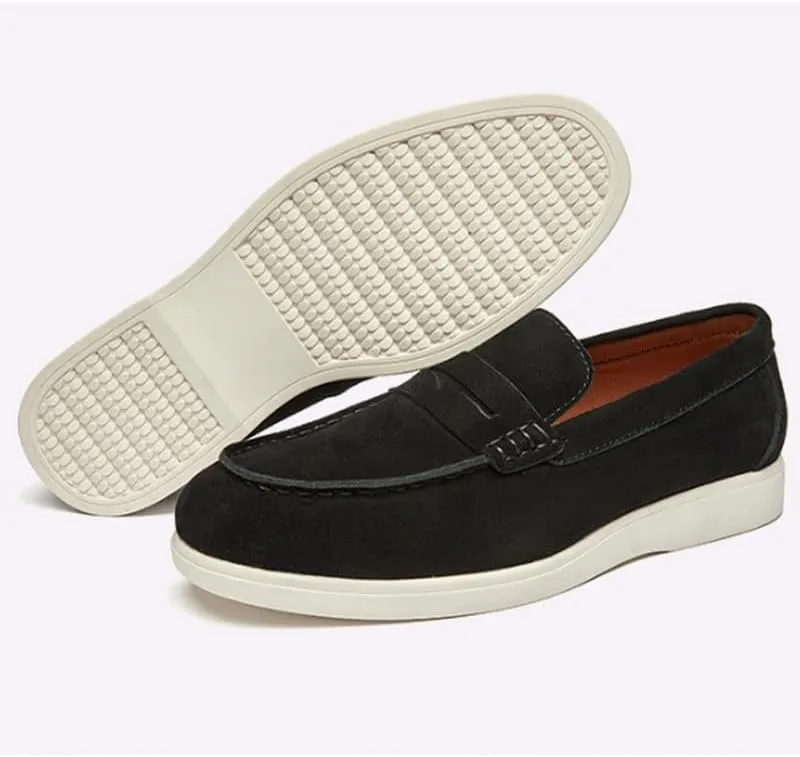 Mens Suede Loafers Casual Lightweight Soft Non Slip Walking Shoes