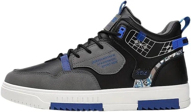 Mens Trendy Patchwork Skate Shoes - Superior Grip, Ventilated Comfort - Secure Lace-up Sneakers for Everyday Style