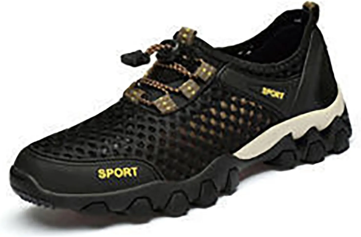 Men's Wading Summer Beach Shoes Skeleton Mesh Breathable Casual Fashion Simple Skateboard Shoes for Autumn