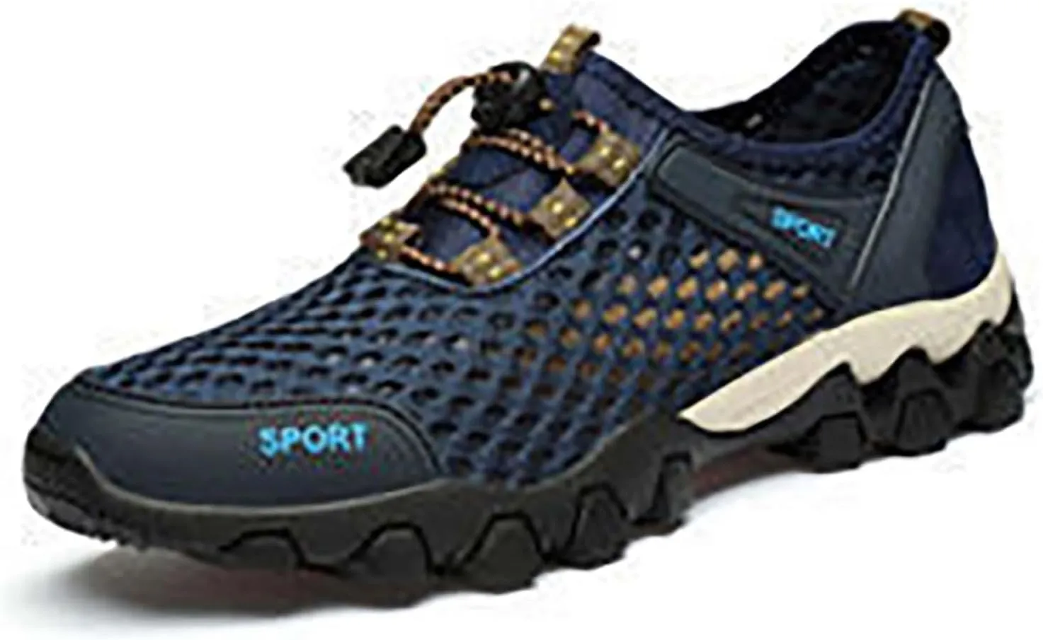Men's Wading Summer Beach Shoes Skeleton Mesh Breathable Casual Fashion Simple Skateboard Shoes for Autumn