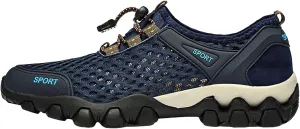 Men's Wading Summer Beach Shoes Skeleton Mesh Breathable Casual Fashion Simple Skateboard Shoes for Autumn