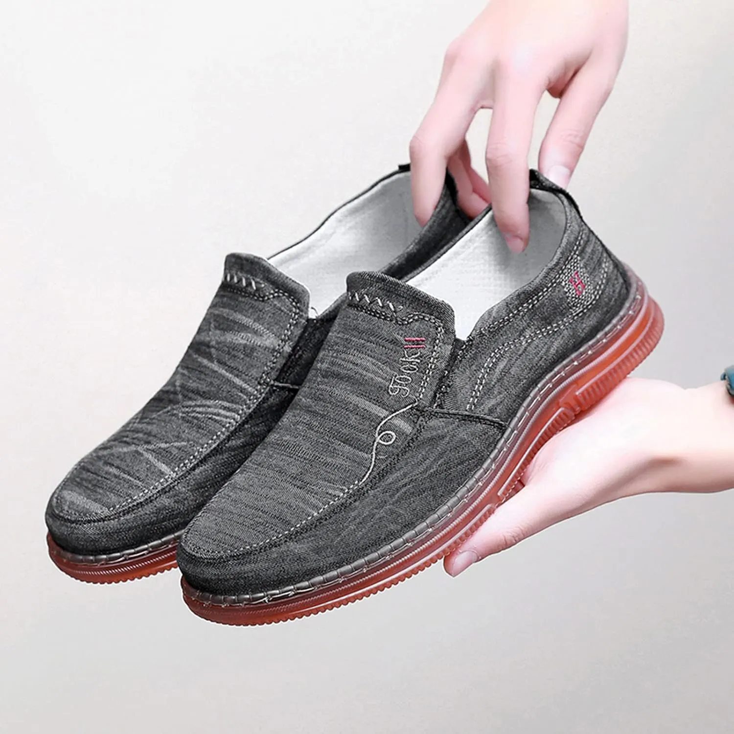 Men's Walking Shoes Casual Fashion Simple Running Traveling Breathable Slip On Loafers
