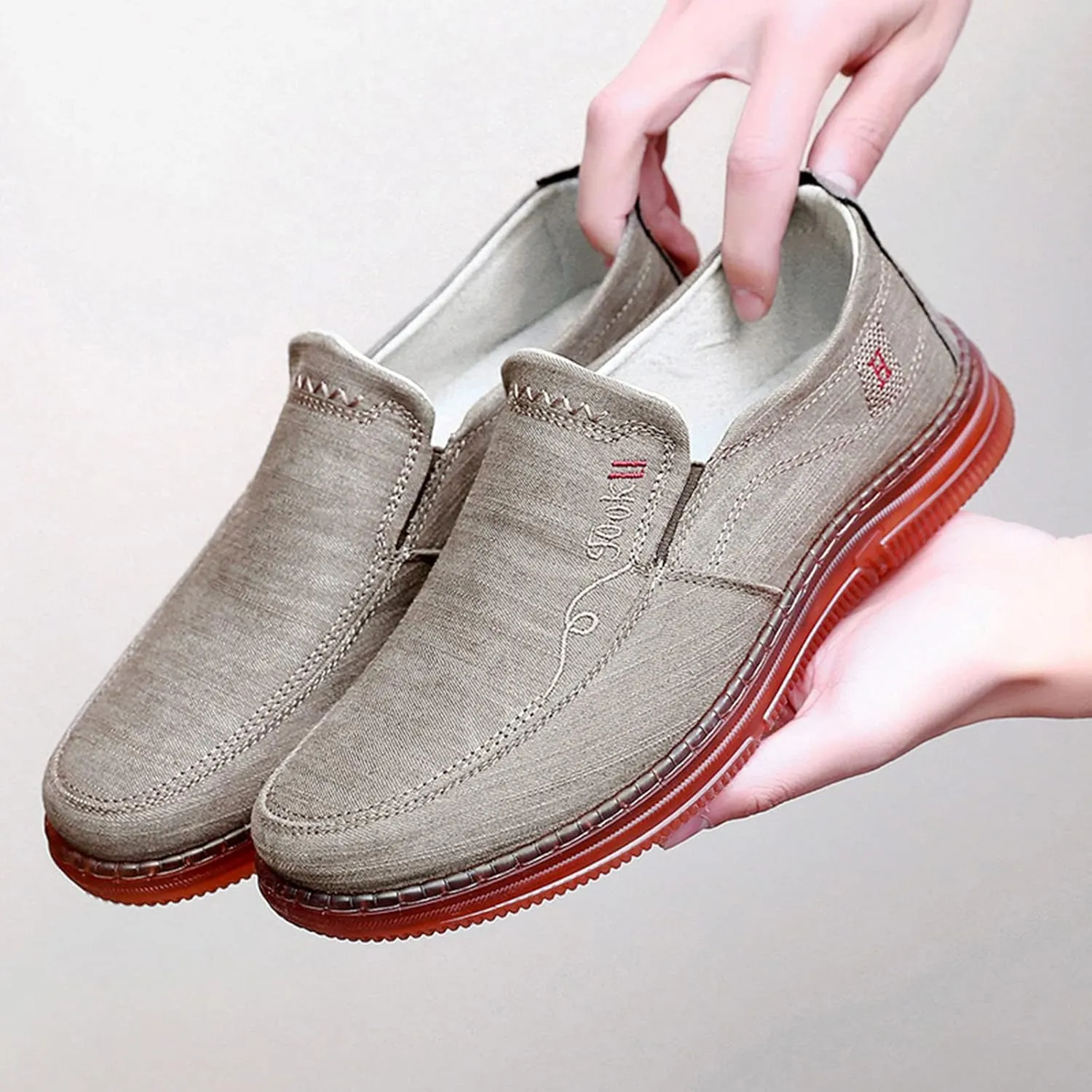 Men's Walking Shoes Casual Fashion Simple Running Traveling Breathable Slip On Loafers