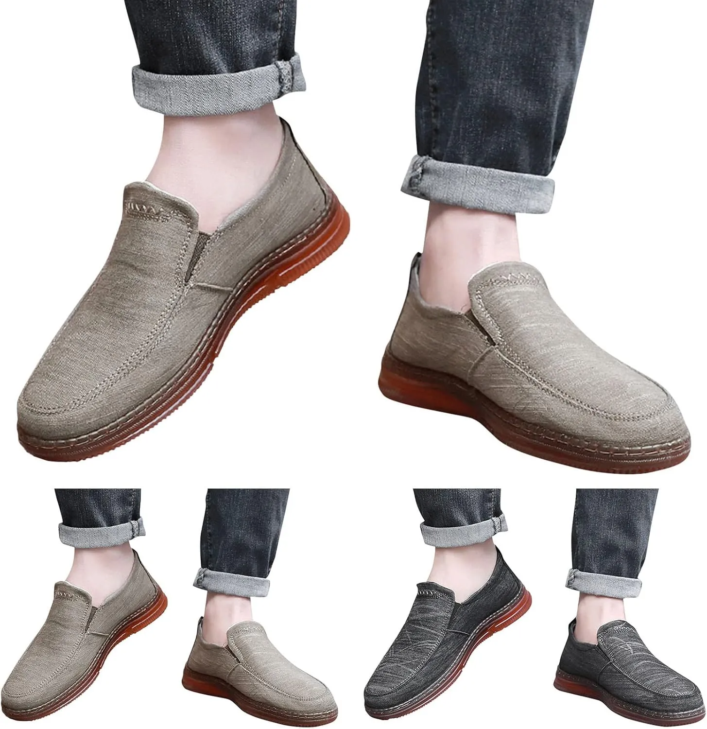 Men's Walking Shoes Casual Fashion Simple Running Traveling Breathable Slip On Loafers
