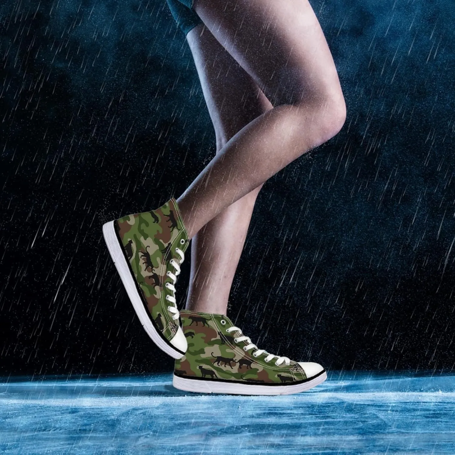 Micoklinlin Canvas Shoes for Women High Top Novelty Sneakers Teens Girls Lace up Tennis Shoes Casual Classic Walking Shoes