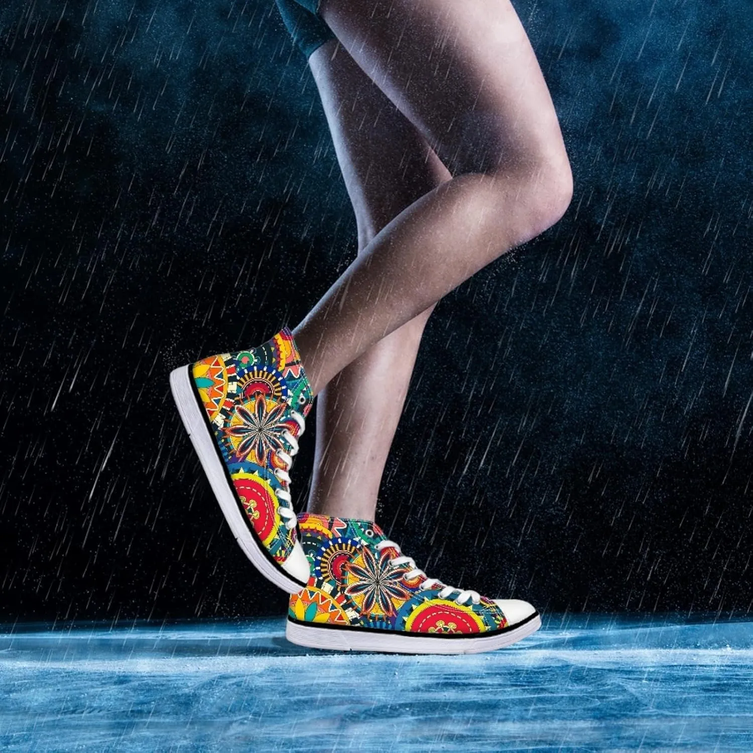 Micoklinlin Canvas Sneakers Women Novelty Canvas Shoes Girls High Top Running Shoes Lace Up Casual Classic Walking Shoes