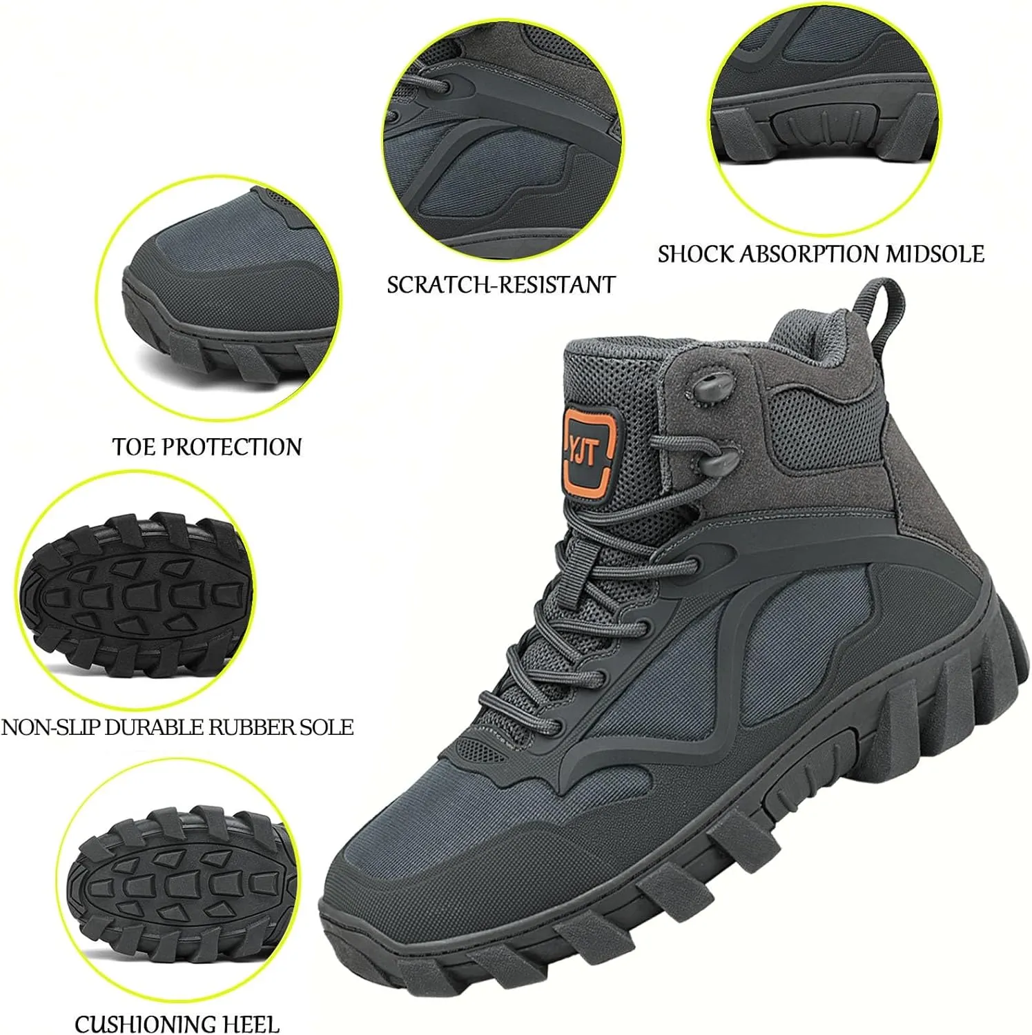 Military Tactical Combat Boots, Waterproof, Breathable, Shock-Absorbing, Non-Slip for Work, Hiking & Duty