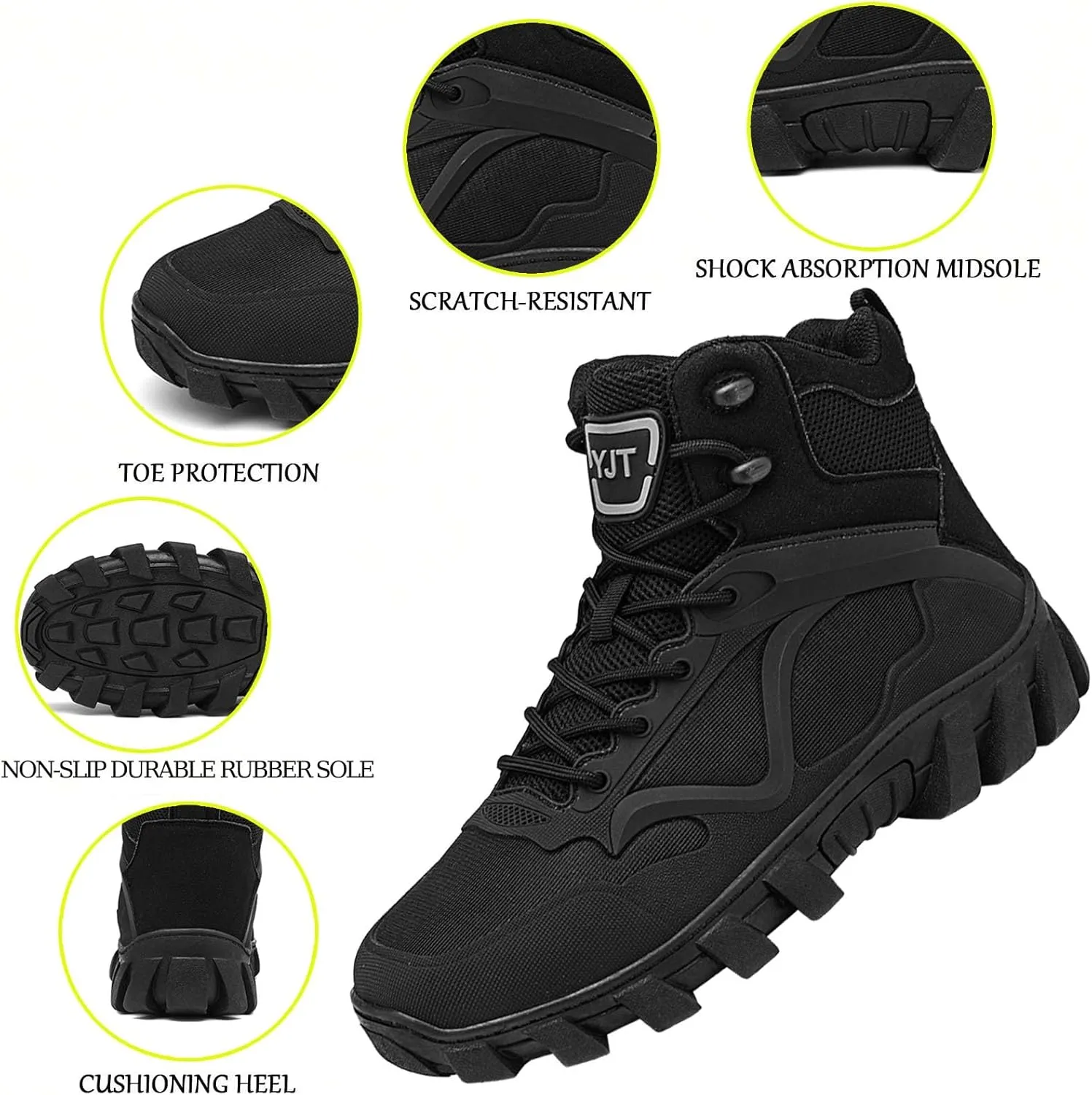 Military Tactical Combat Boots, Waterproof, Breathable, Shock-Absorbing, Non-Slip for Work, Hiking & Duty
