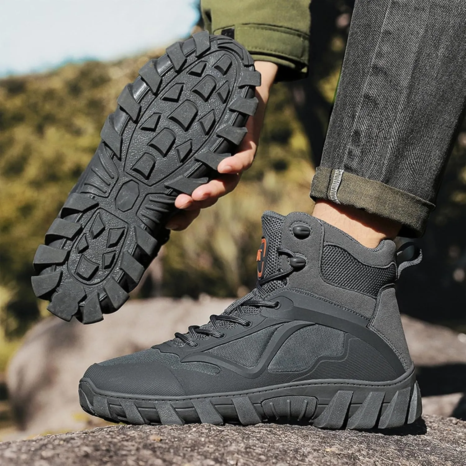 Military Tactical Combat Boots, Waterproof, Breathable, Shock-Absorbing, Non-Slip for Work, Hiking & Duty