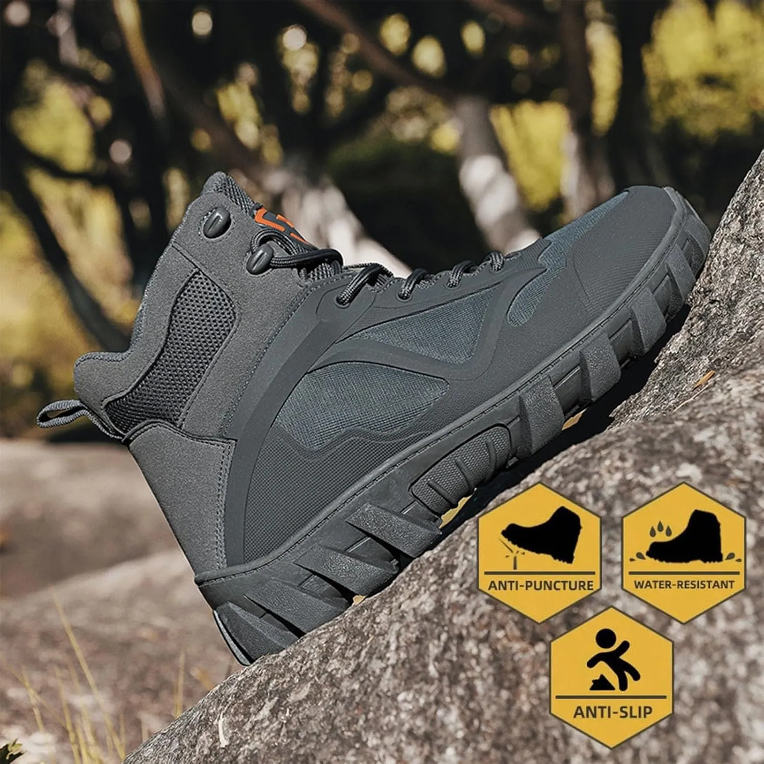 Military Tactical Combat Boots, Waterproof, Breathable, Shock-Absorbing, Non-Slip for Work, Hiking & Duty
