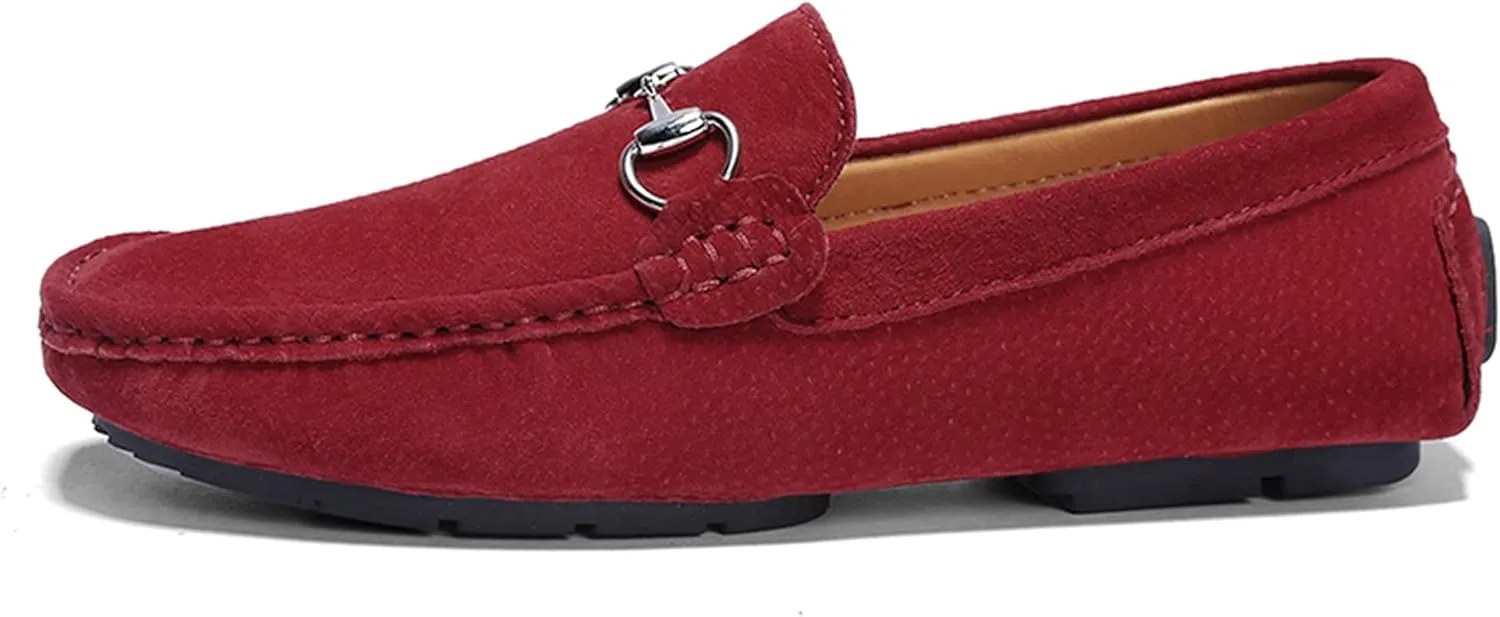 Minishion Suede Loafers Mens Shoes Casual Dress Shoes 2090#